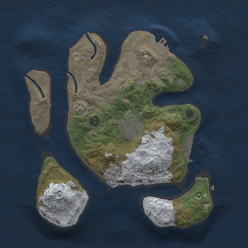 Rust Map: Procedural Map, Size: 2500, Seed: 9567348, 9 Monuments