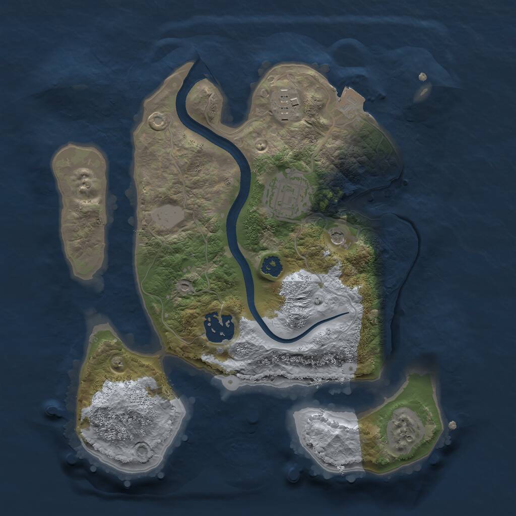 Rust Map: Procedural Map, Size: 2500, Seed: 9567348, 5 Monuments