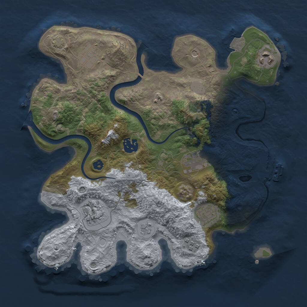 Rust Map: Procedural Map, Size: 3000, Seed: 216733032, 12 Monuments
