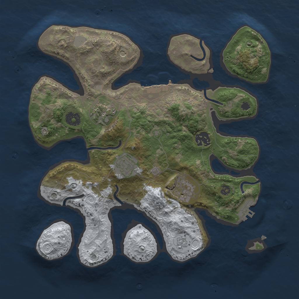 Rust Map: Procedural Map, Size: 3000, Seed: 216733032, 13 Monuments