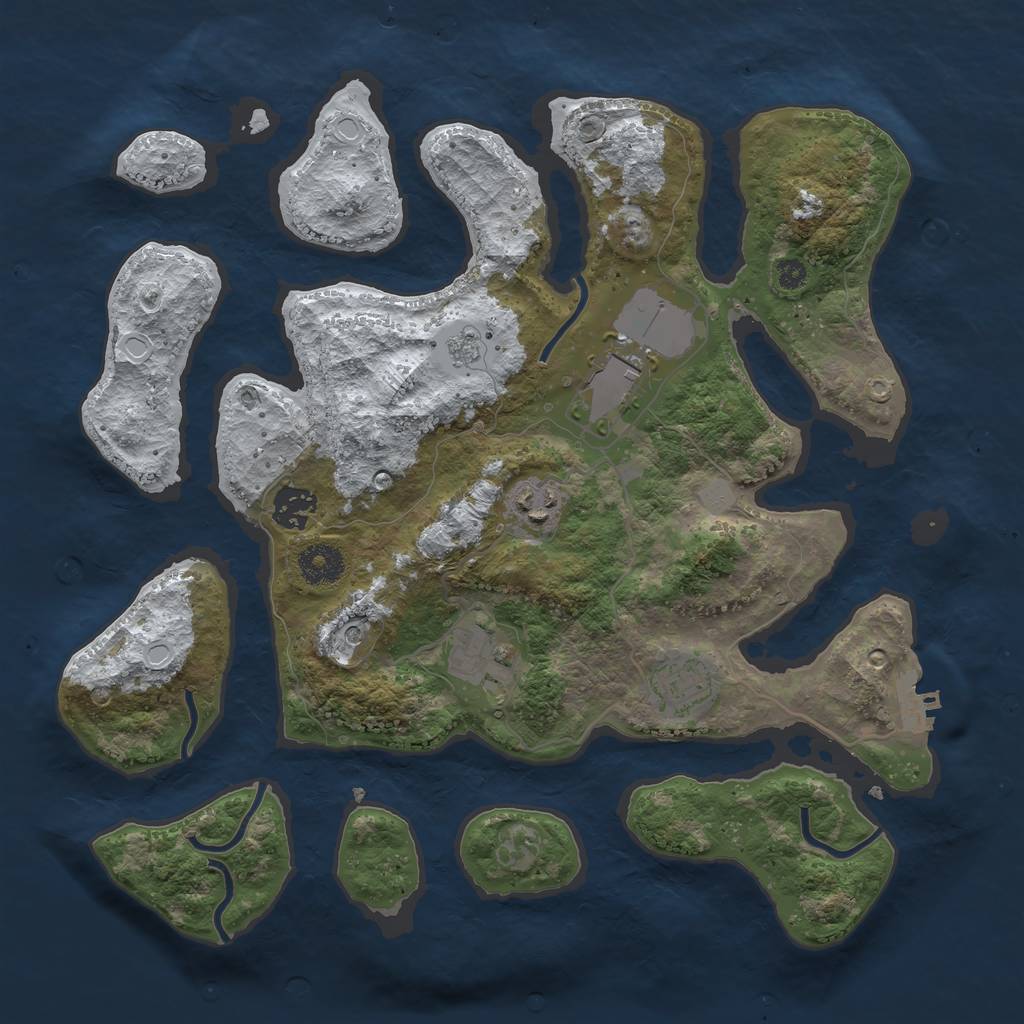 Rust Map: Procedural Map, Size: 3500, Seed: 1730077014, 13 Monuments