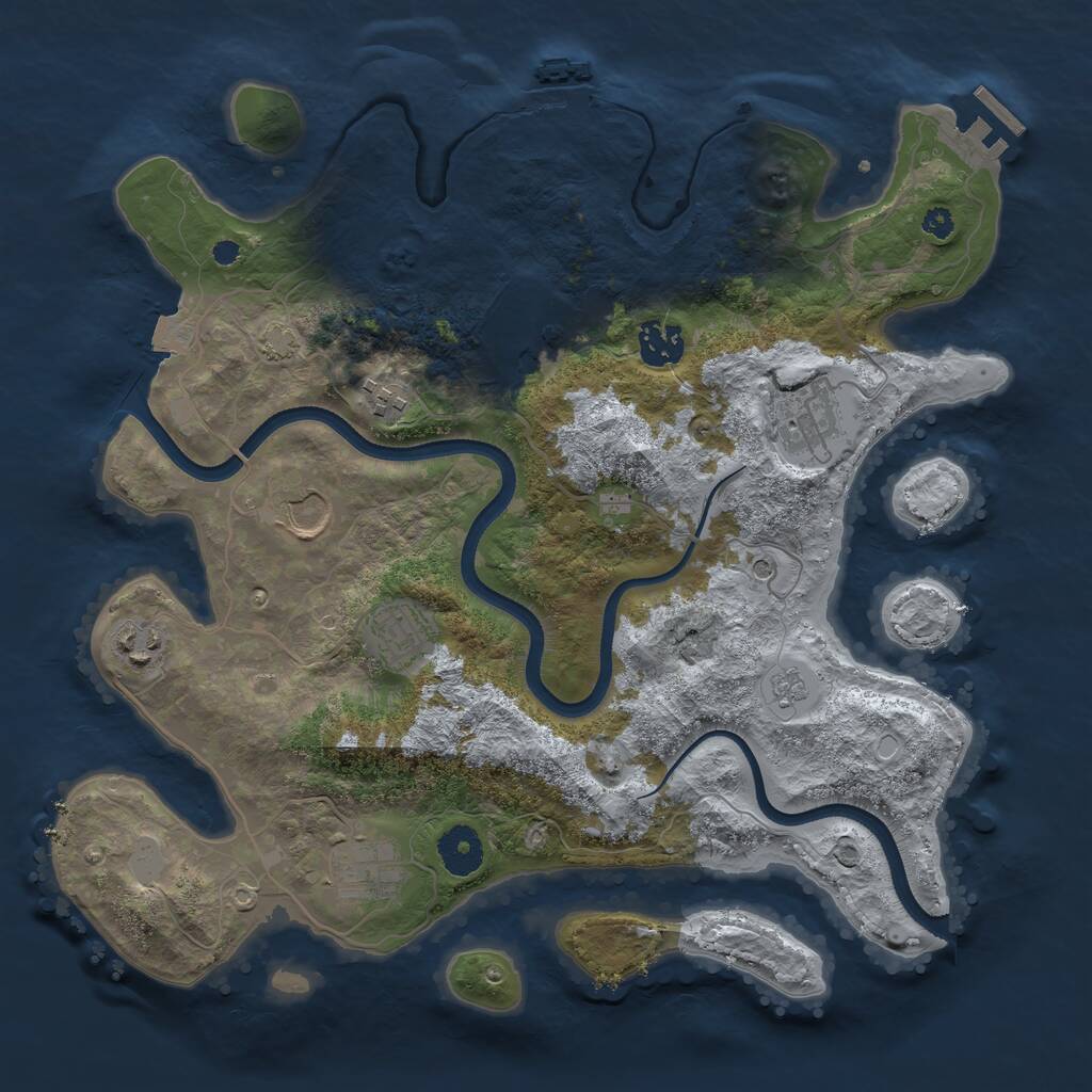 Rust Map: Procedural Map, Size: 3500, Seed: 486084192, 14 Monuments
