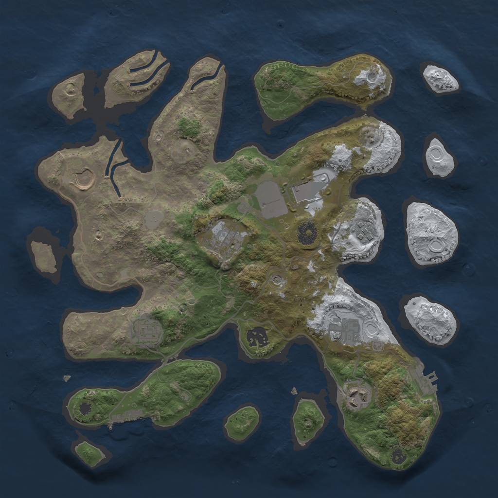 Rust Map: Procedural Map, Size: 3500, Seed: 731958796, 16 Monuments