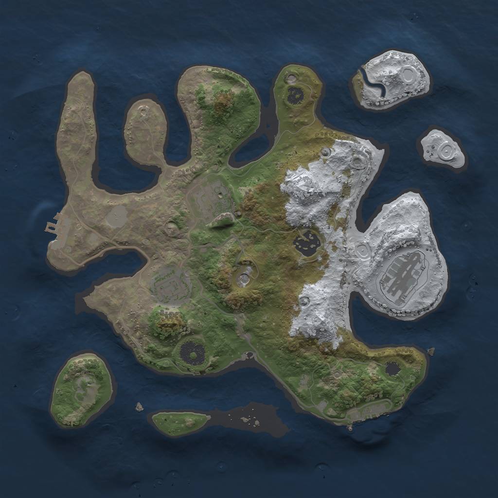 Rust Map: Procedural Map, Size: 3000, Seed: 808484, 12 Monuments