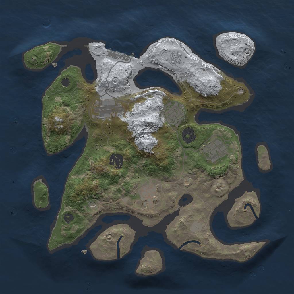 Rust Map: Procedural Map, Size: 3000, Seed: 157065513, 13 Monuments