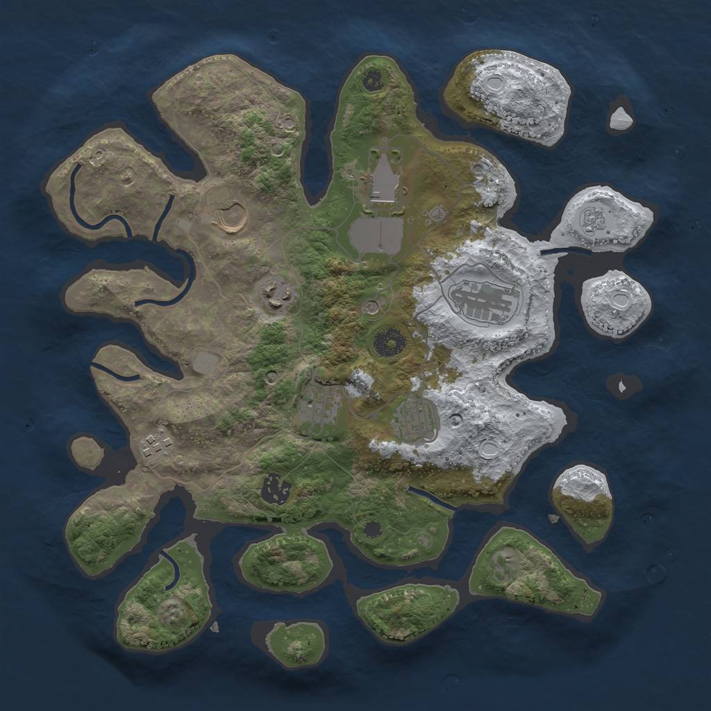 Rust Map: Procedural Map, Size: 3500, Seed: 325326, 15 Monuments