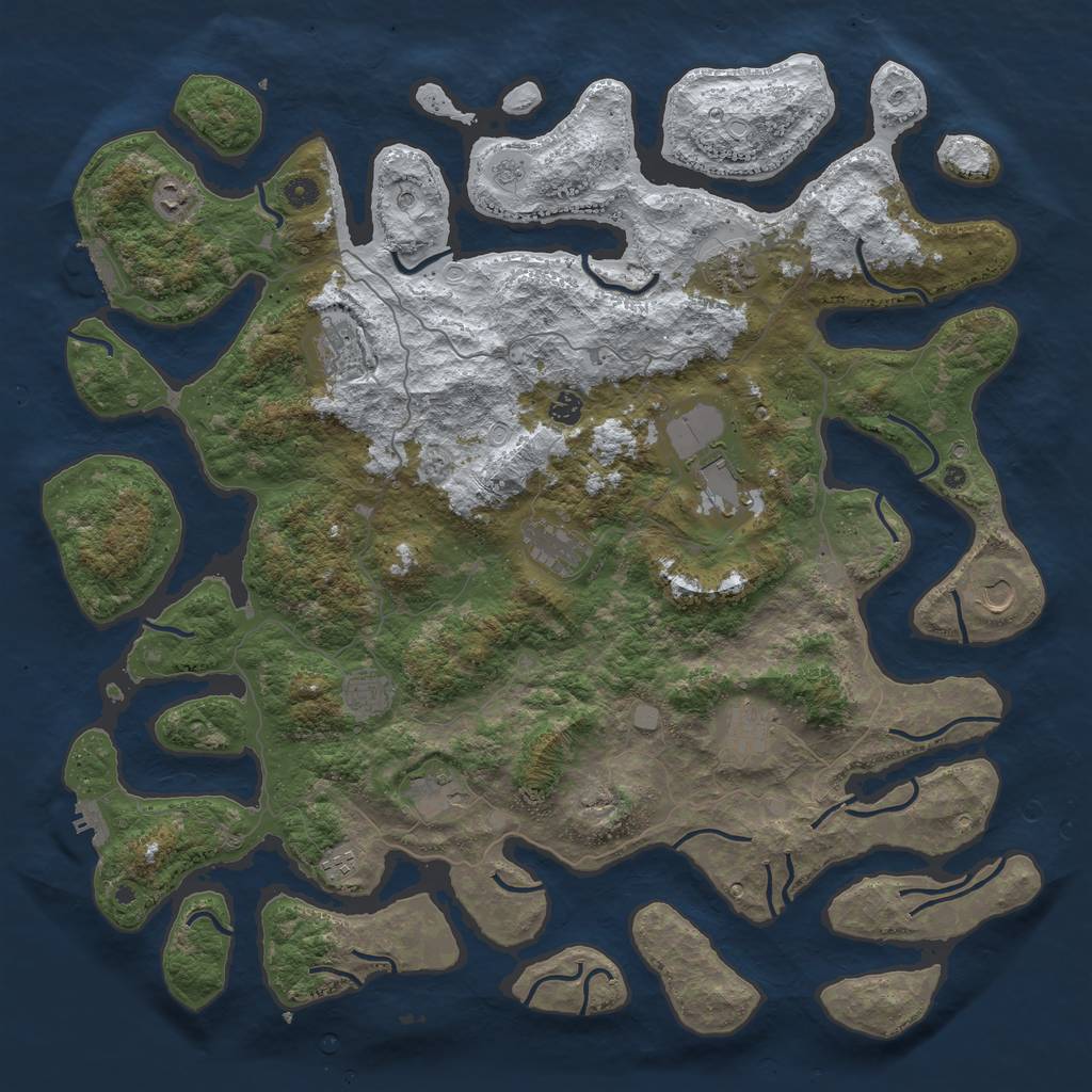 Rust Map: Procedural Map, Size: 4992, Seed: 21415123, 20 Monuments