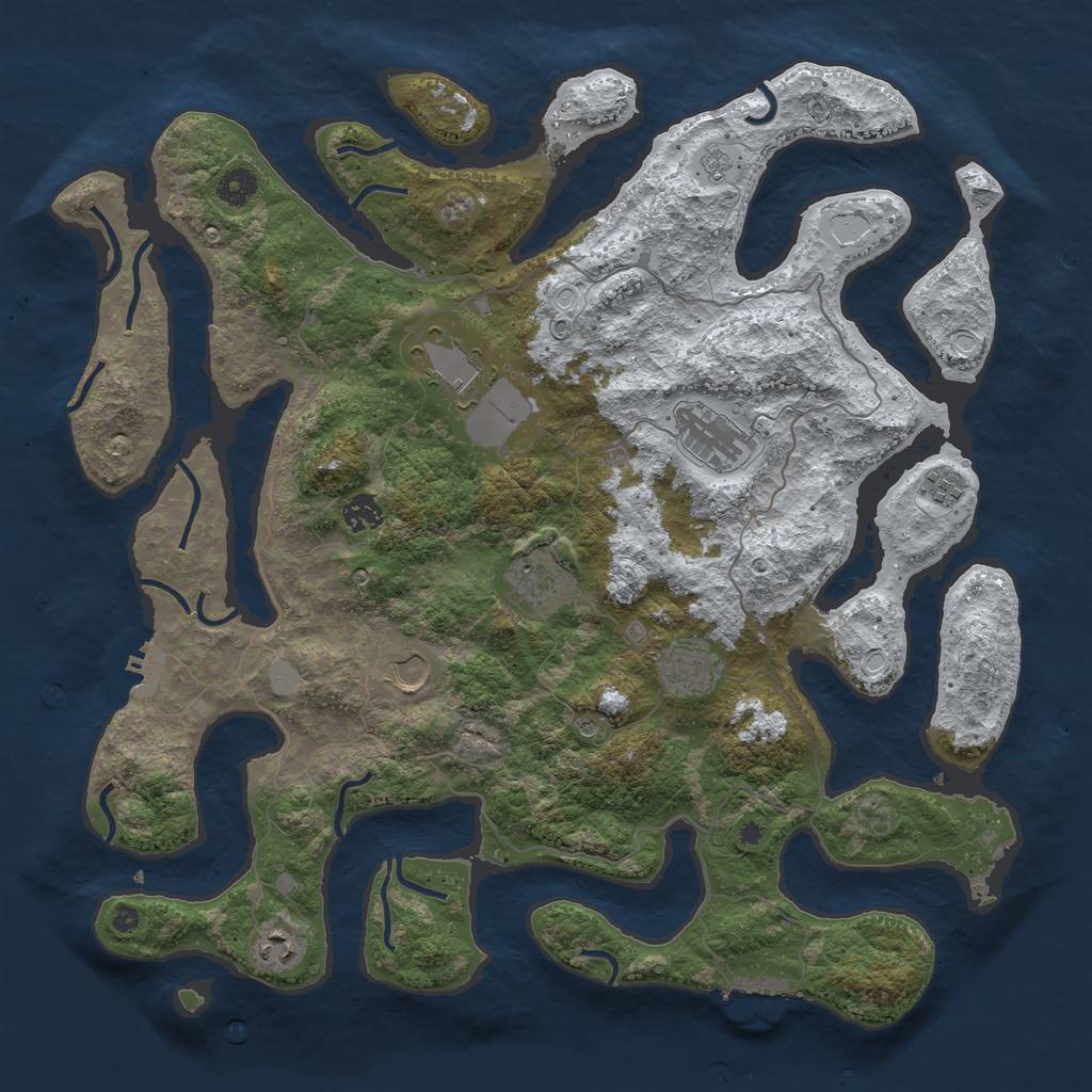 Rust Map: Procedural Map, Size: 4250, Seed: 28731, 17 Monuments