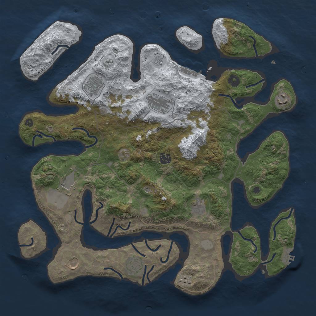 Rust Map: Procedural Map, Size: 4000, Seed: 1895466958, 18 Monuments