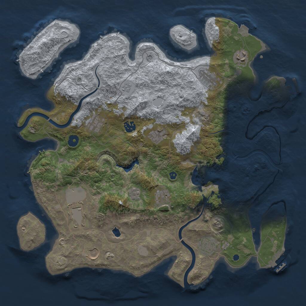 Rust Map: Procedural Map, Size: 4000, Seed: 1895466958, 16 Monuments