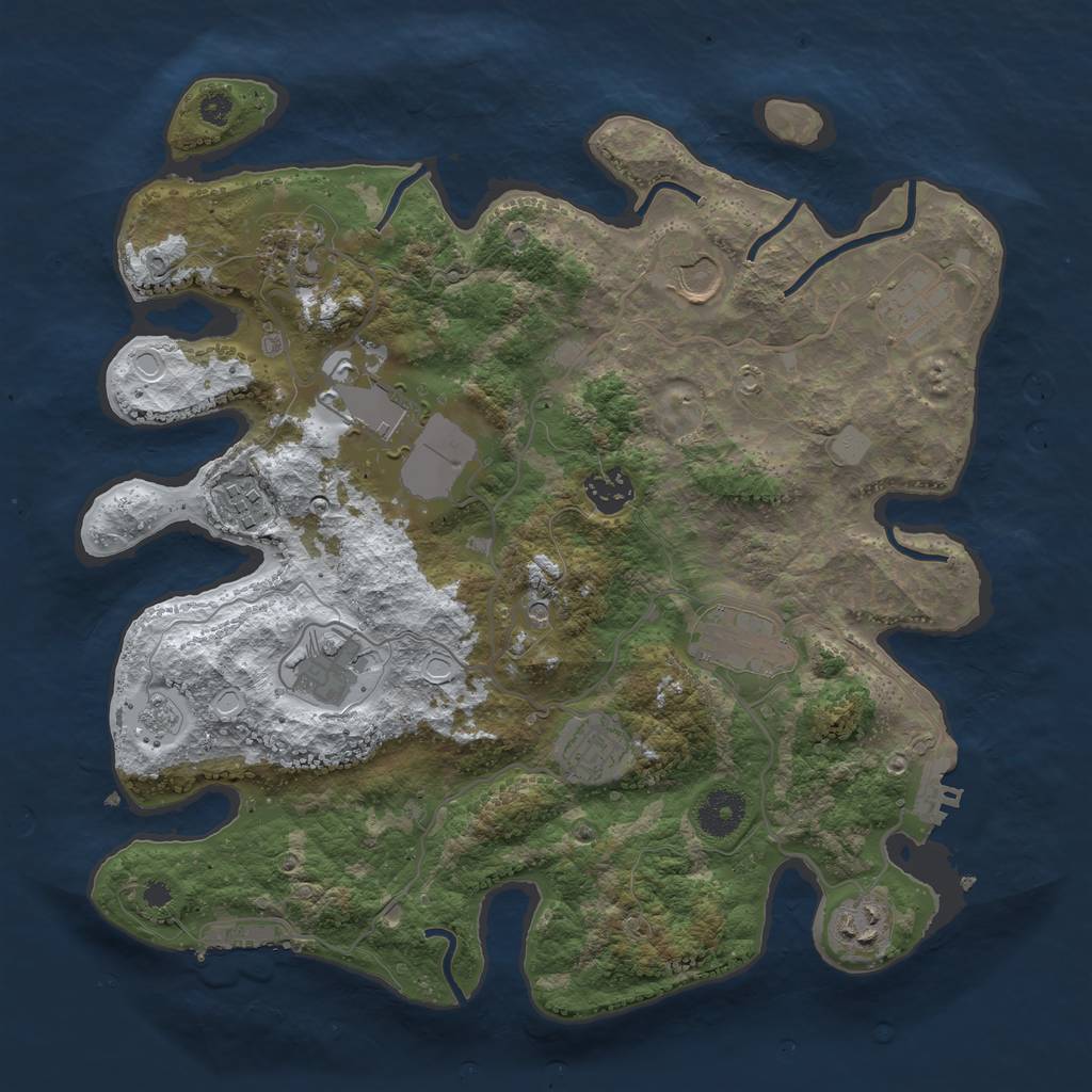 Rust Map: Procedural Map, Size: 3500, Seed: 457511362, 19 Monuments