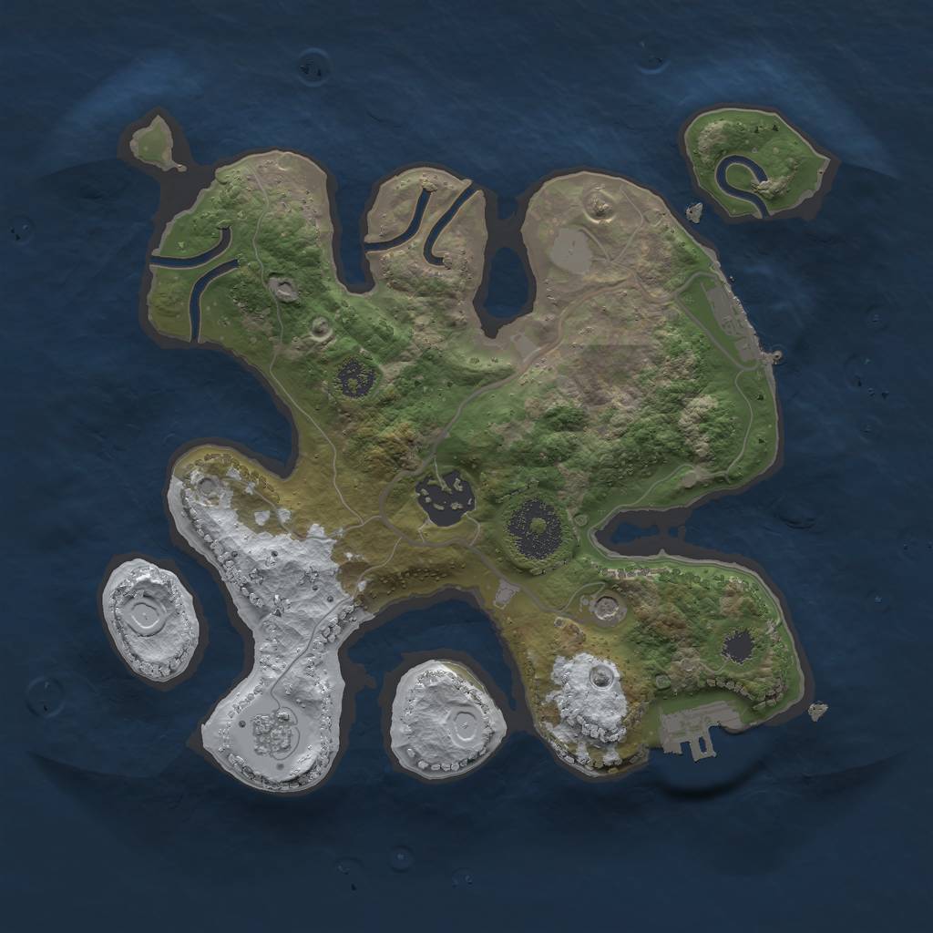 Rust Map: Procedural Map, Size: 2500, Seed: 7519072, 10 Monuments