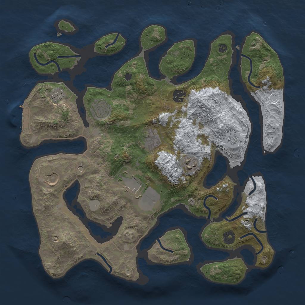 Rust Map: Procedural Map, Size: 3500, Seed: 5326, 15 Monuments