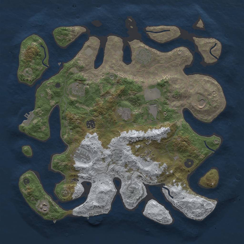 Rust Map: Procedural Map, Size: 4000, Seed: 8269826, 19 Monuments