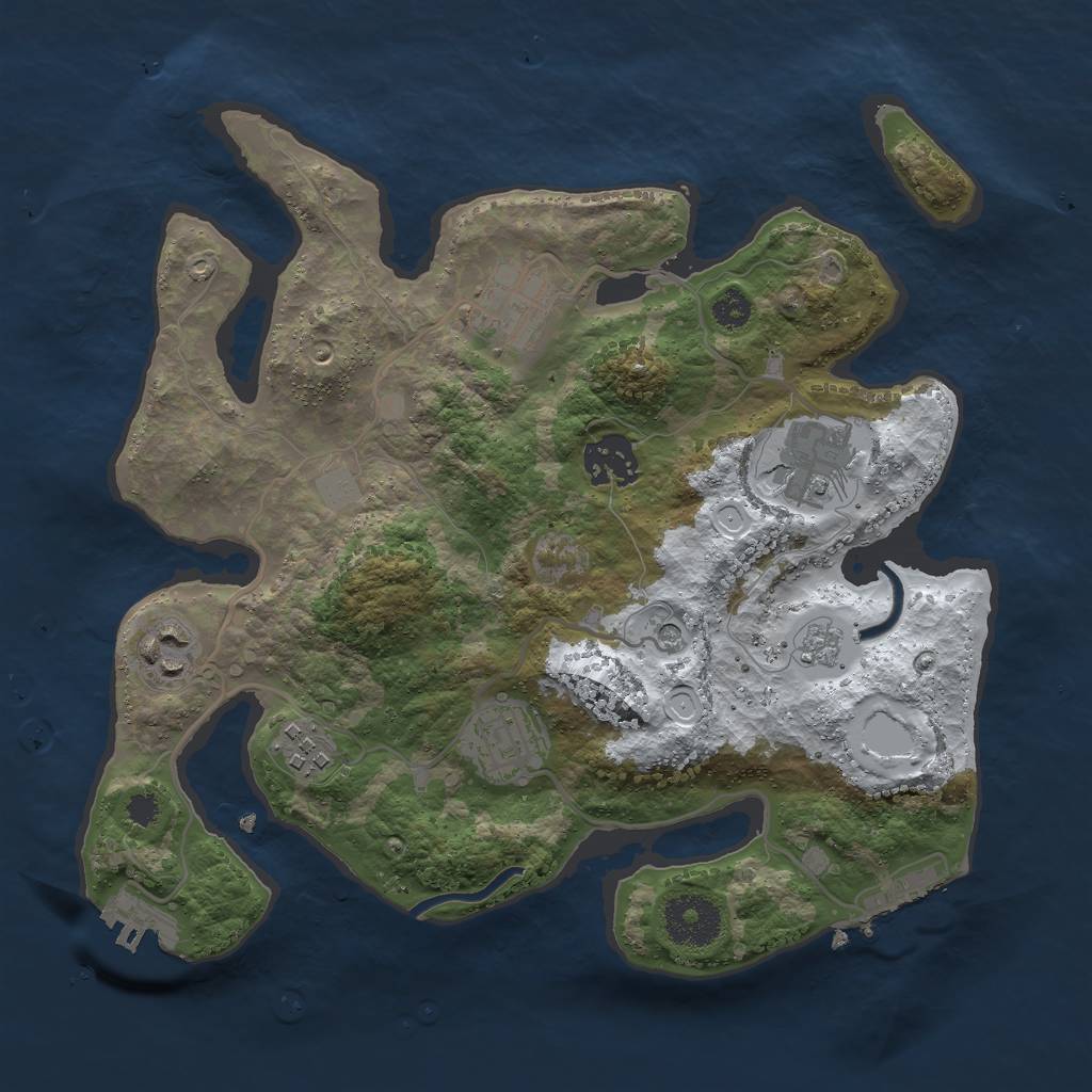 Rust Map: Procedural Map, Size: 3000, Seed: 187247, 15 Monuments