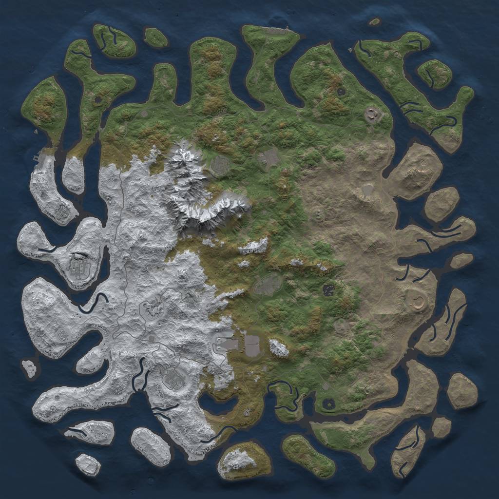 Rust Map: Procedural Map, Size: 6000, Seed: 8334526, 20 Monuments