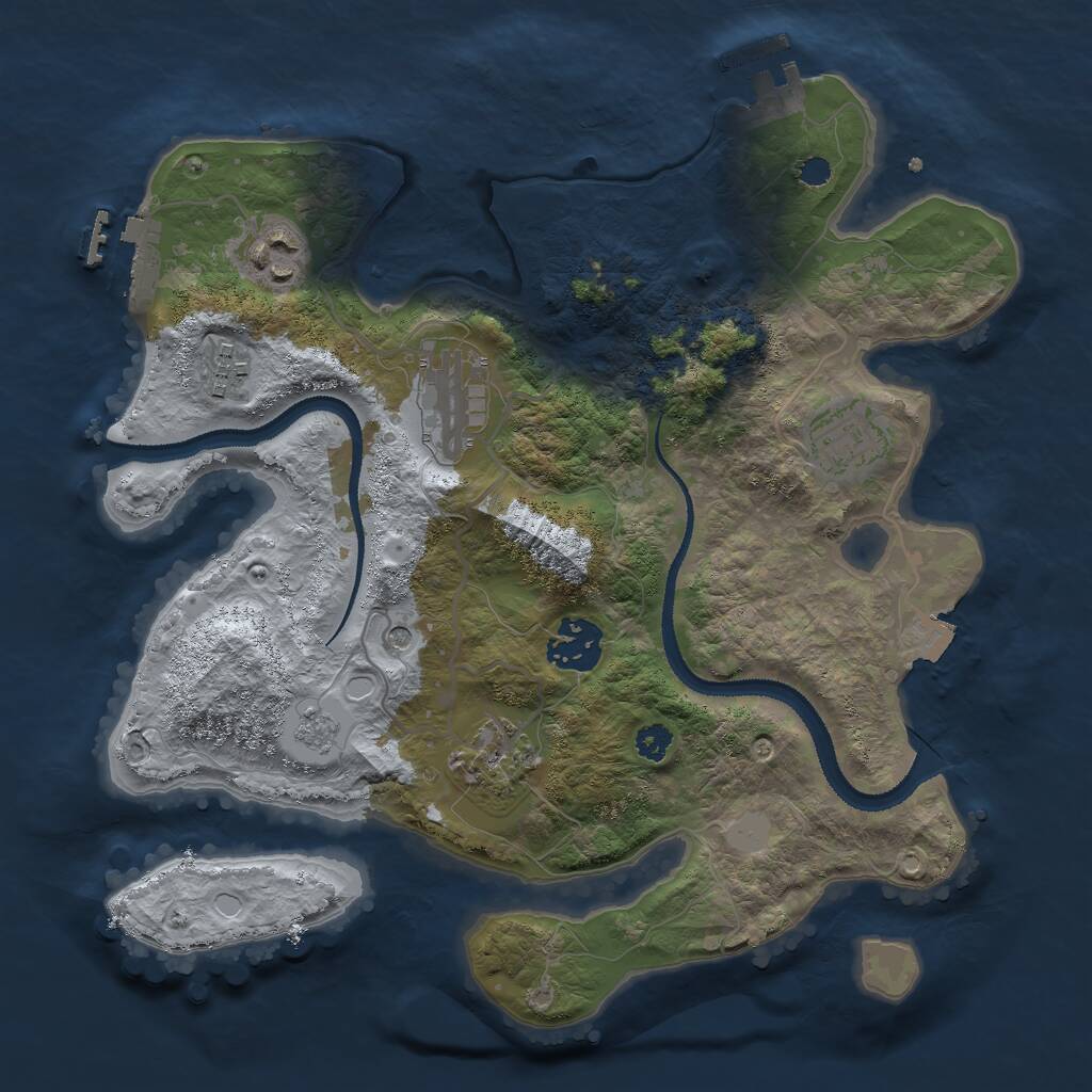 Rust Map: Procedural Map, Size: 3000, Seed: 6030, 11 Monuments