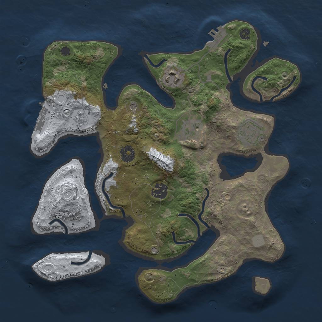 Rust Map: Procedural Map, Size: 3000, Seed: 6030, 13 Monuments