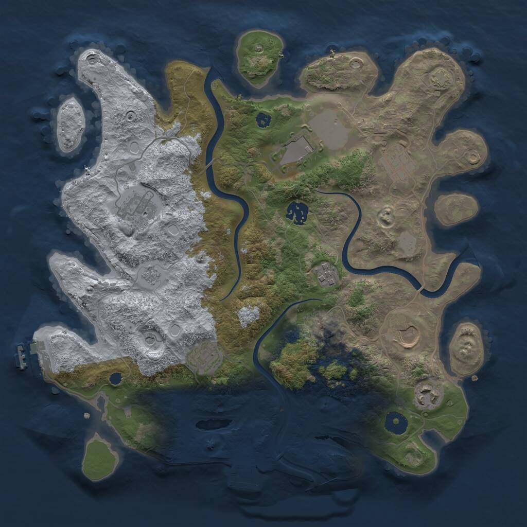 Rust Map: Procedural Map, Size: 3500, Seed: 1467263199, 14 Monuments