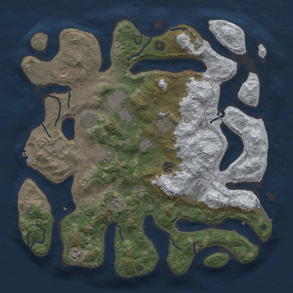 Rust Map: Procedural Map, Size: 4250, Seed: 1717843846, 18 Monuments