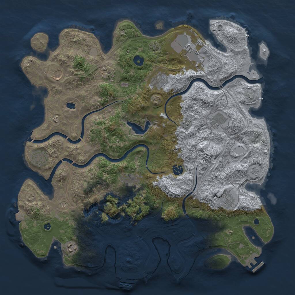 Rust Map: Procedural Map, Size: 4250, Seed: 1717843846, 17 Monuments