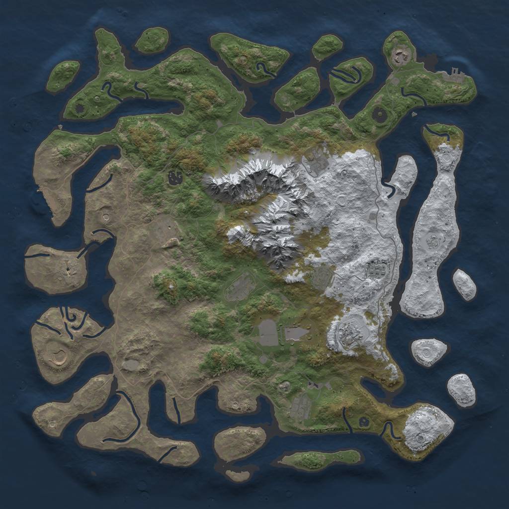 Rust Map: Procedural Map, Size: 5000, Seed: 168, 20 Monuments