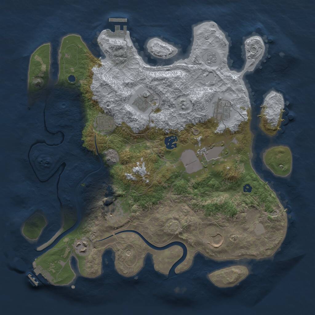 Rust Map: Procedural Map, Size: 3500, Seed: 13889, 15 Monuments