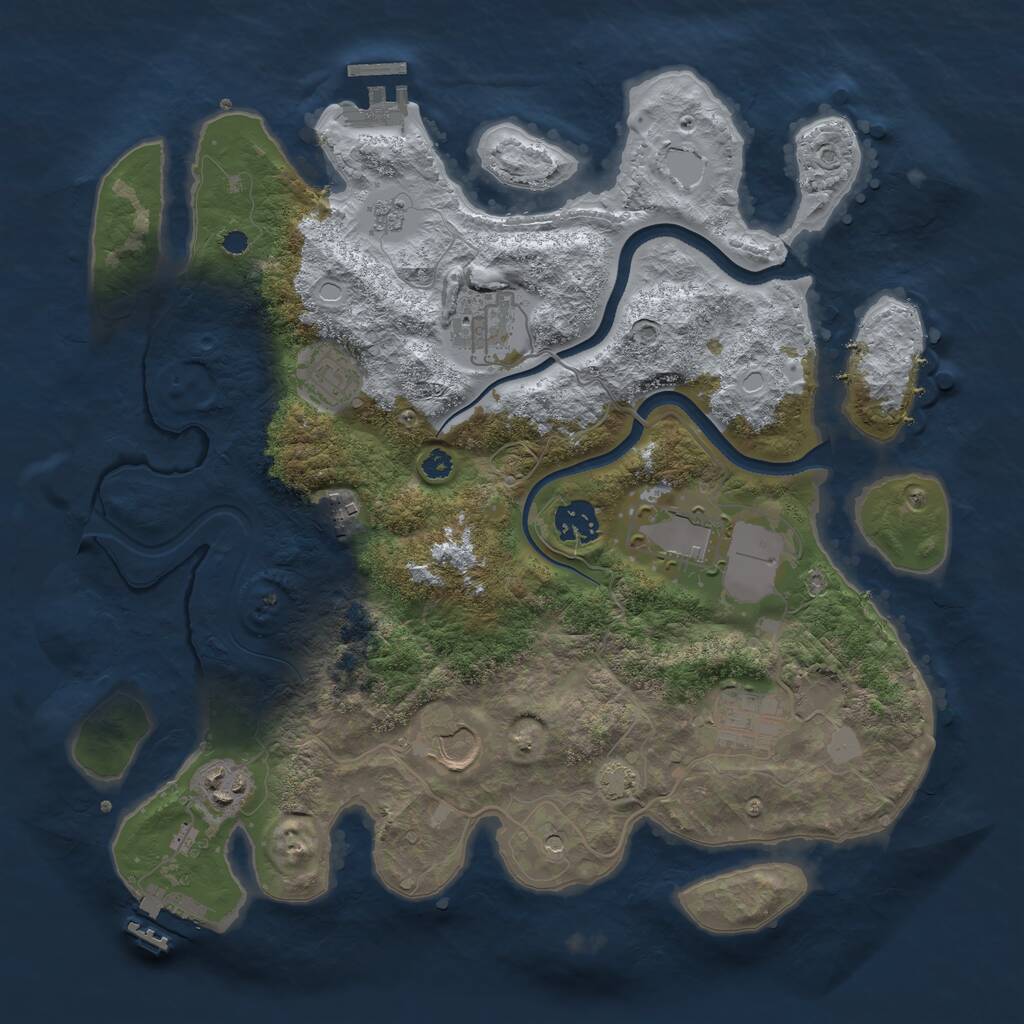 Rust Map: Procedural Map, Size: 3500, Seed: 13889, 14 Monuments