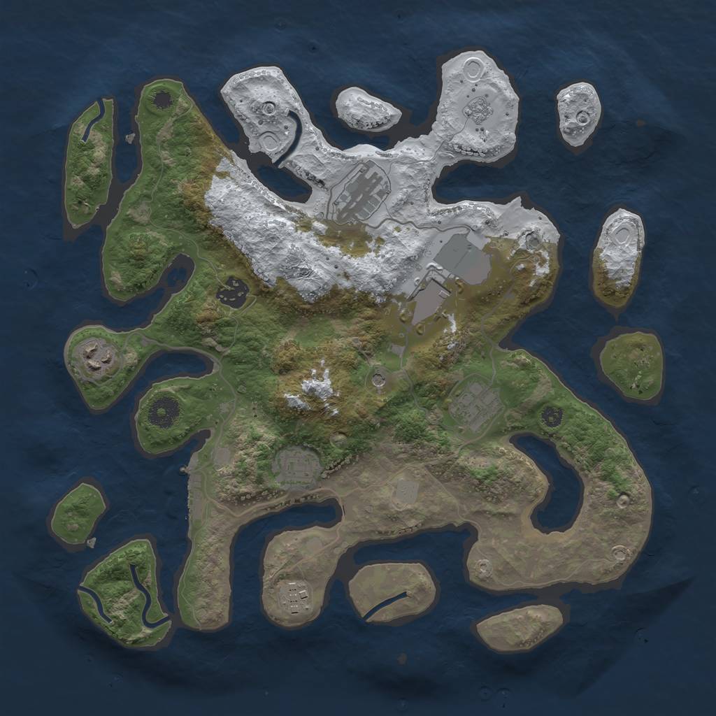 Rust Map: Procedural Map, Size: 3500, Seed: 13889, 15 Monuments