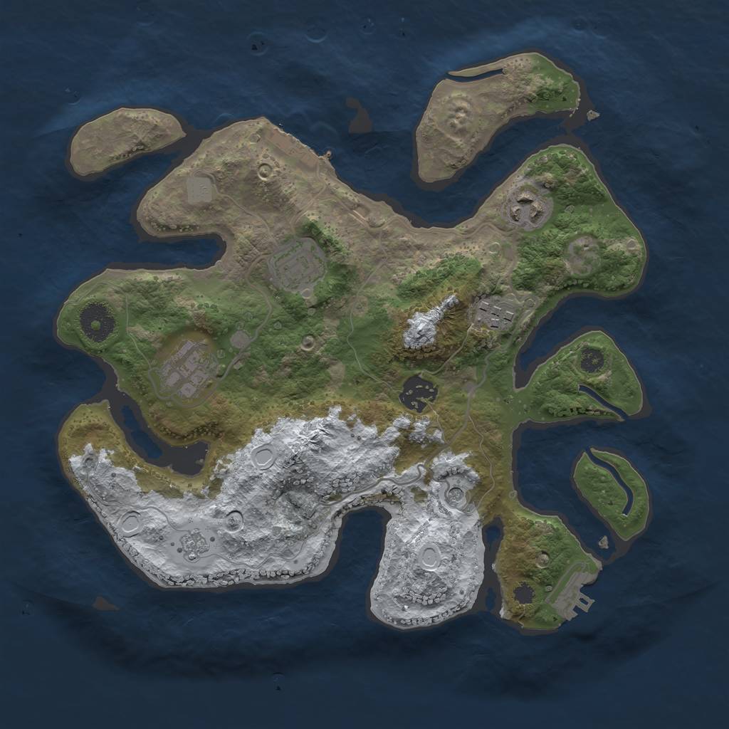 Rust Map: Procedural Map, Size: 3100, Seed: 1335798677, 14 Monuments