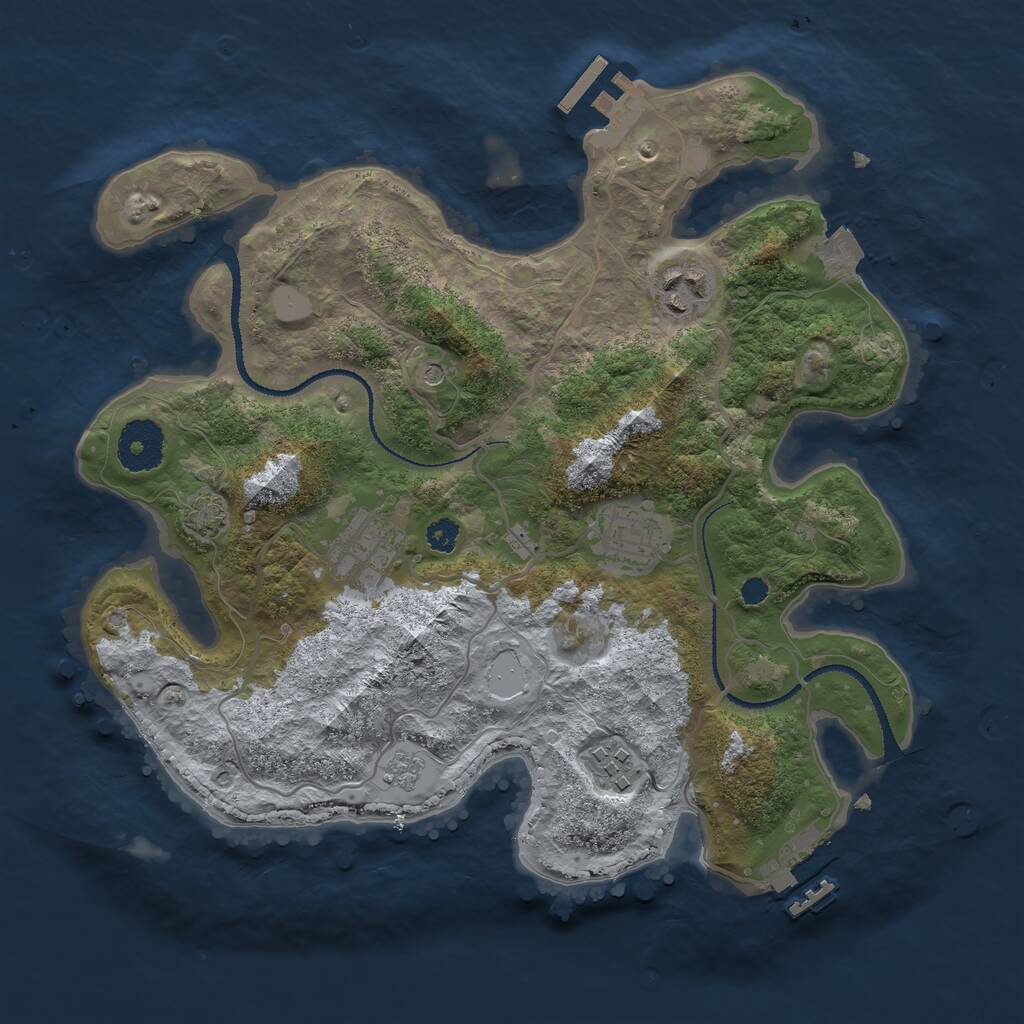 Rust Map: Procedural Map, Size: 3100, Seed: 1335798677, 10 Monuments