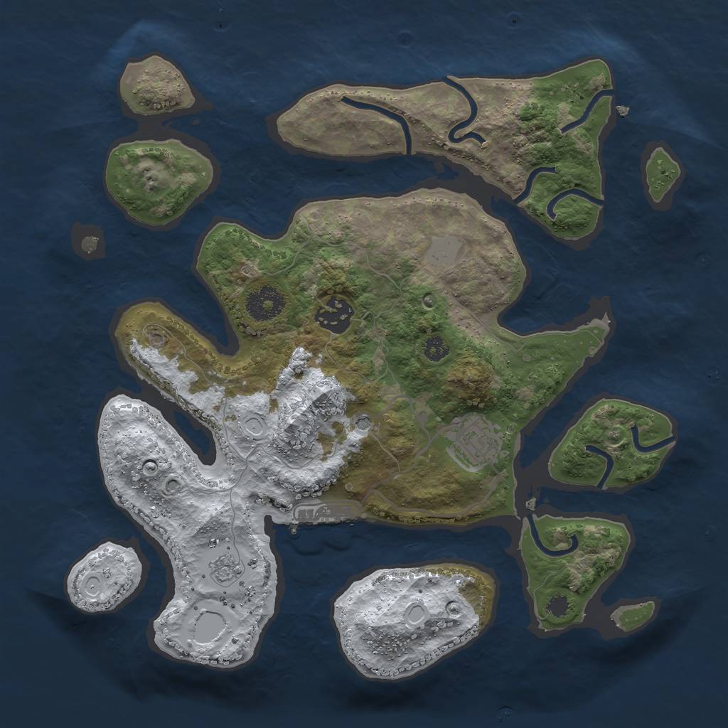 Rust Map: Procedural Map, Size: 3000, Seed: 352559, 10 Monuments