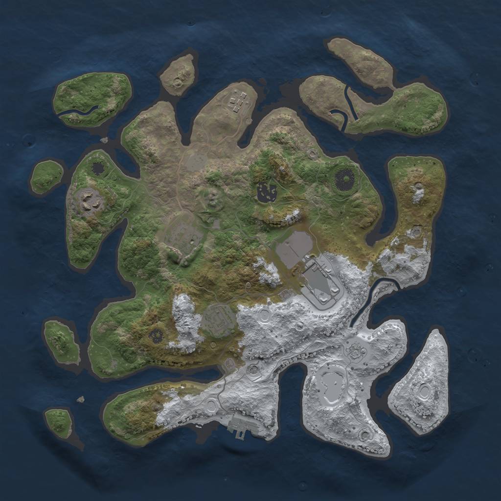 Rust Map: Procedural Map, Size: 3500, Seed: 85389, 14 Monuments