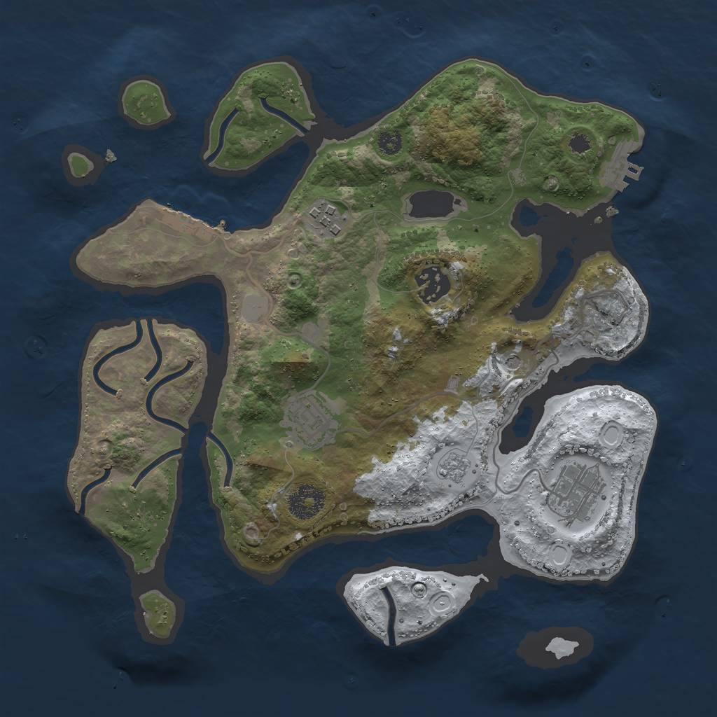 Rust Map: Procedural Map, Size: 3000, Seed: 1798831614, 13 Monuments