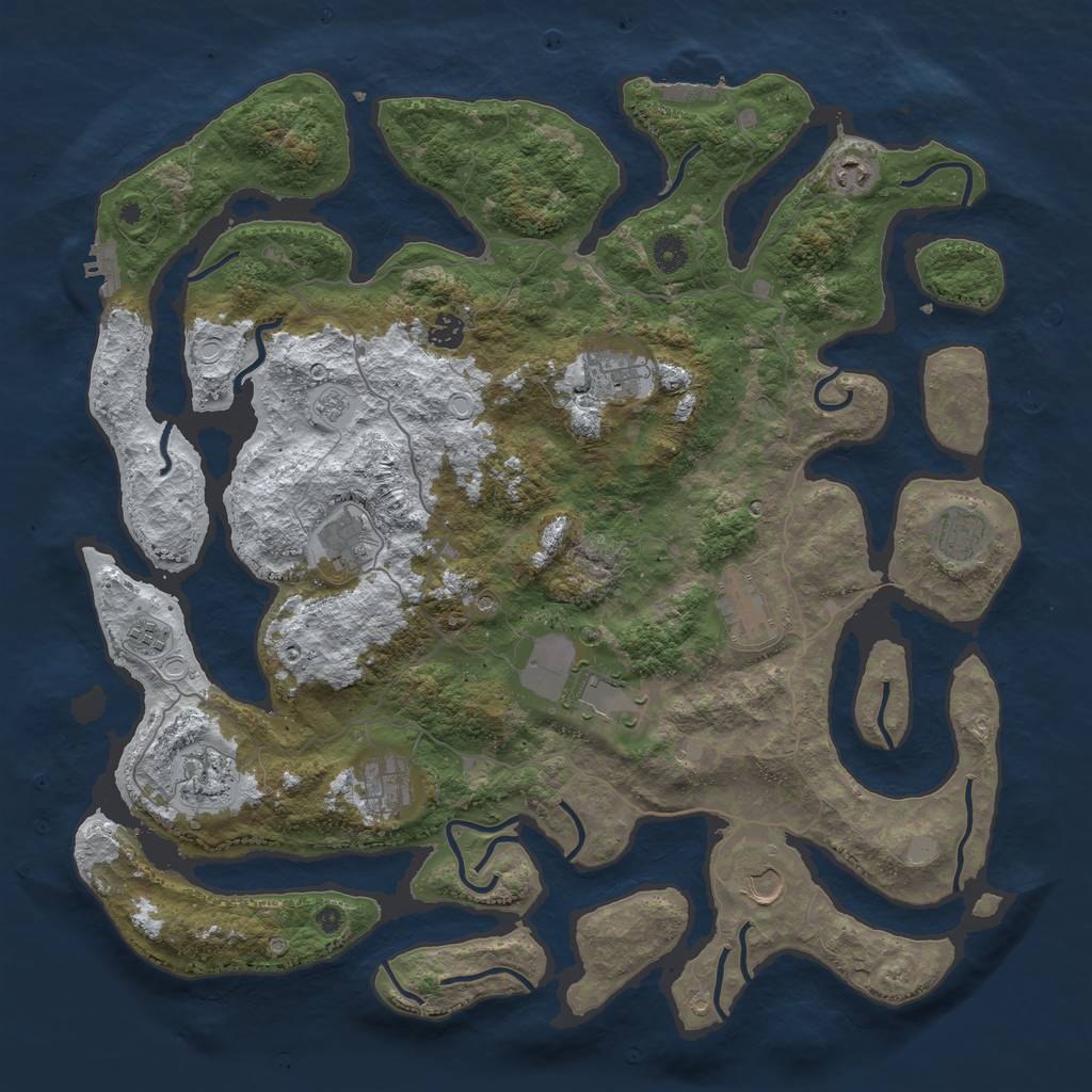 Rust Map: Procedural Map, Size: 4500, Seed: 5375152, 20 Monuments