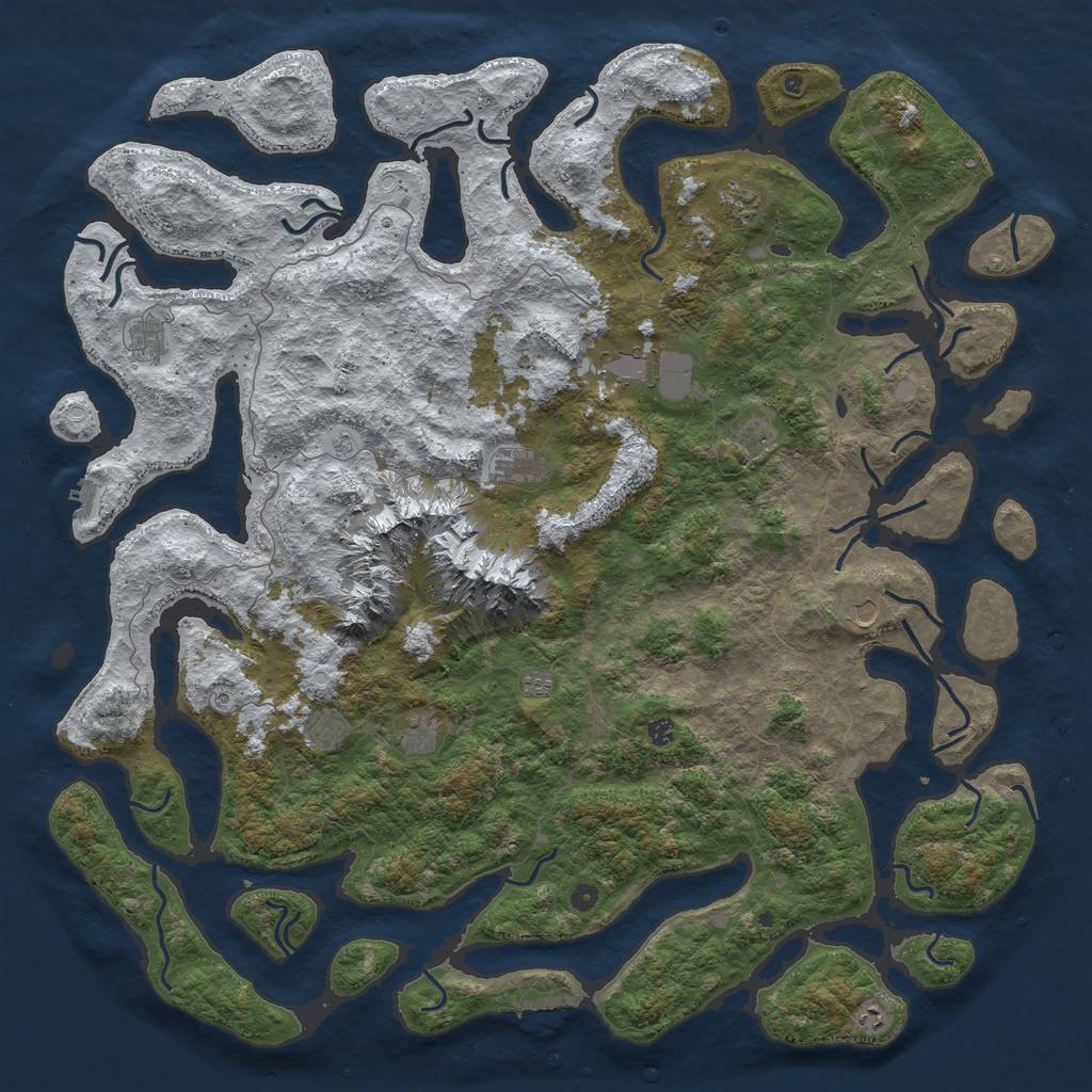 Rust Map: Procedural Map, Size: 6000, Seed: 342611397, 20 Monuments