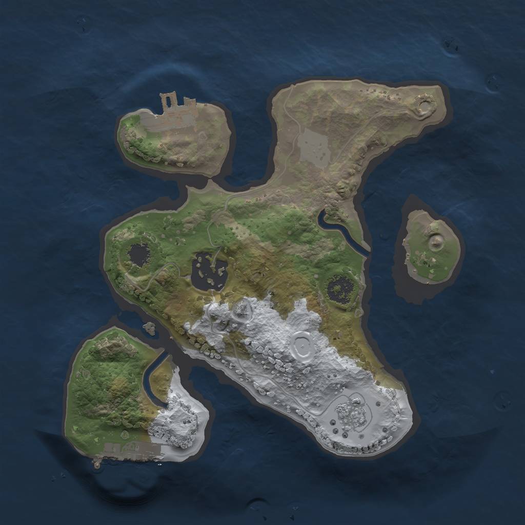 Rust Map: Procedural Map, Size: 2000, Seed: 47, 9 Monuments