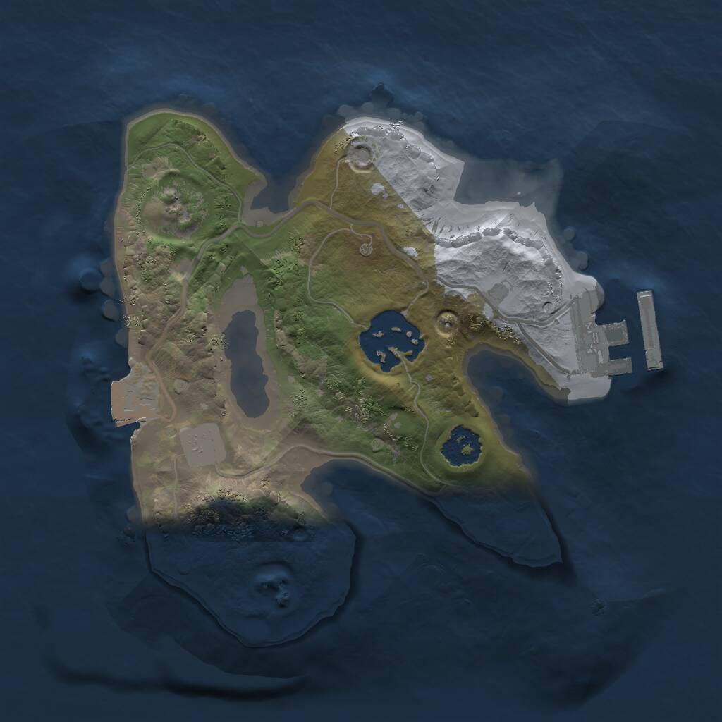 Rust Map: Procedural Map, Size: 1850, Seed: 12415, 3 Monuments