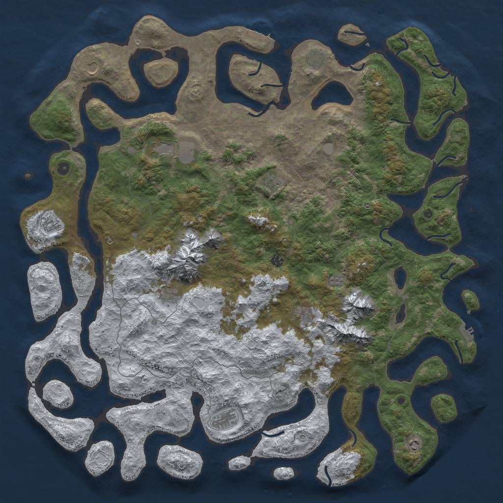 Rust Map: Procedural Map, Size: 6000, Seed: 1450235553, 20 Monuments