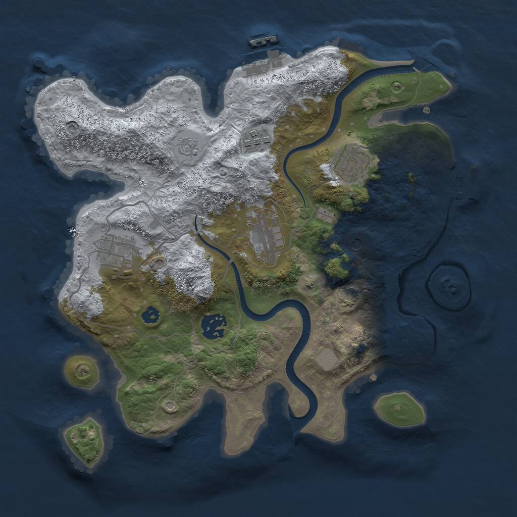 Rust Map: Procedural Map, Size: 3000, Seed: 404855, 11 Monuments