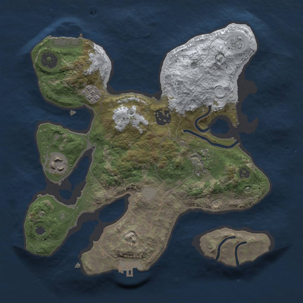 Rust Map: Procedural Map, Size: 2750, Seed: 1156139992, 12 Monuments