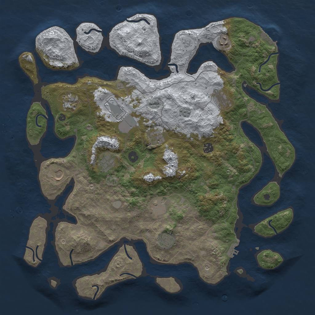 Rust Map: Procedural Map, Size: 4500, Seed: 456789, 20 Monuments