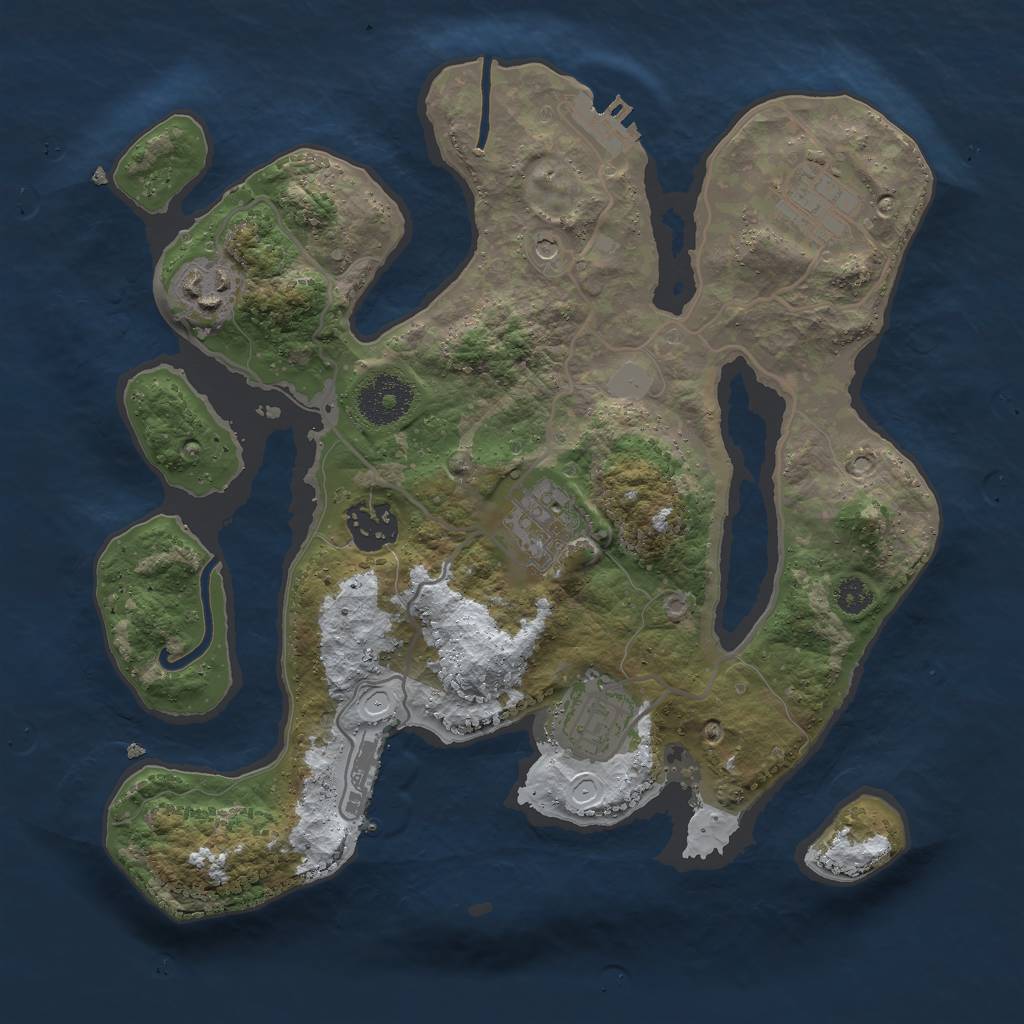 Rust Map: Procedural Map, Size: 3000, Seed: 929017, 13 Monuments