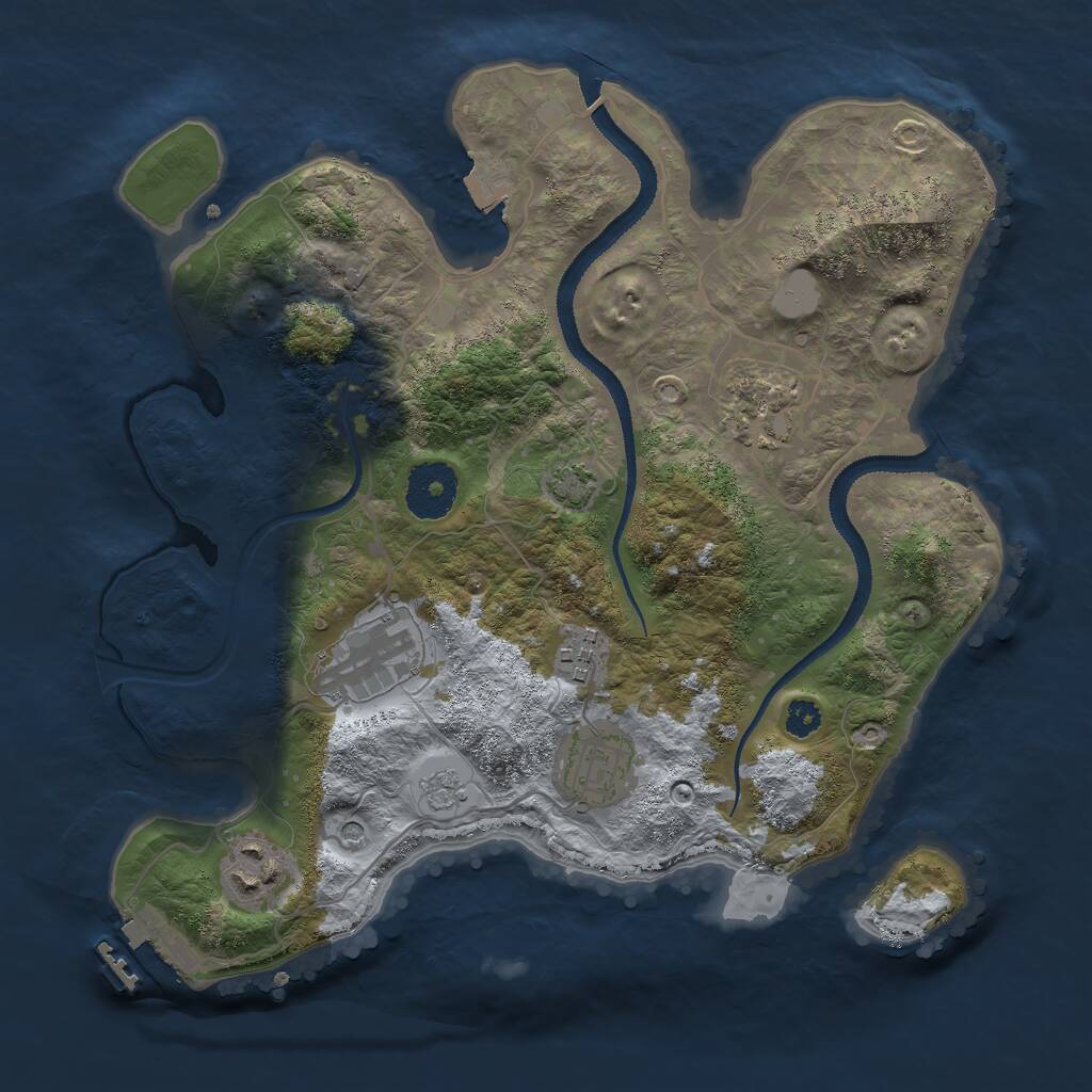 Rust Map: Procedural Map, Size: 3000, Seed: 929017, 10 Monuments