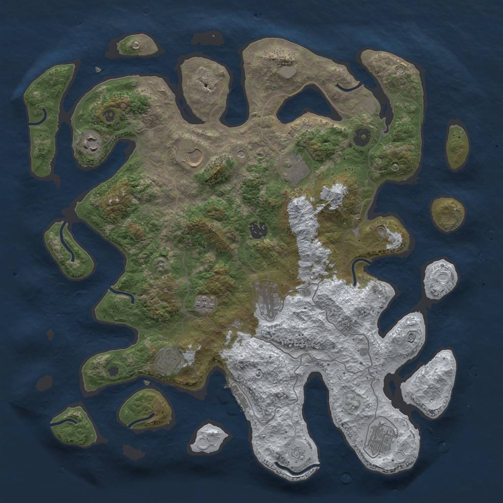 Rust Map: Procedural Map, Size: 4200, Seed: 16, 16 Monuments