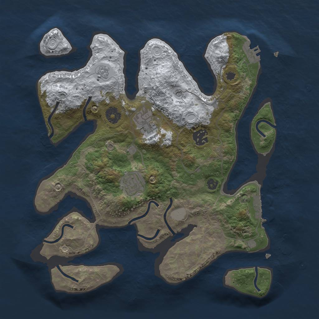 Rust Map: Procedural Map, Size: 3000, Seed: 968315, 12 Monuments