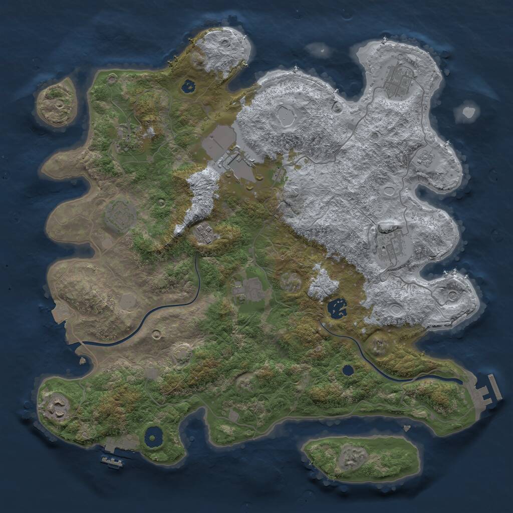 Rust Map: Procedural Map, Size: 3800, Seed: 791950, 15 Monuments