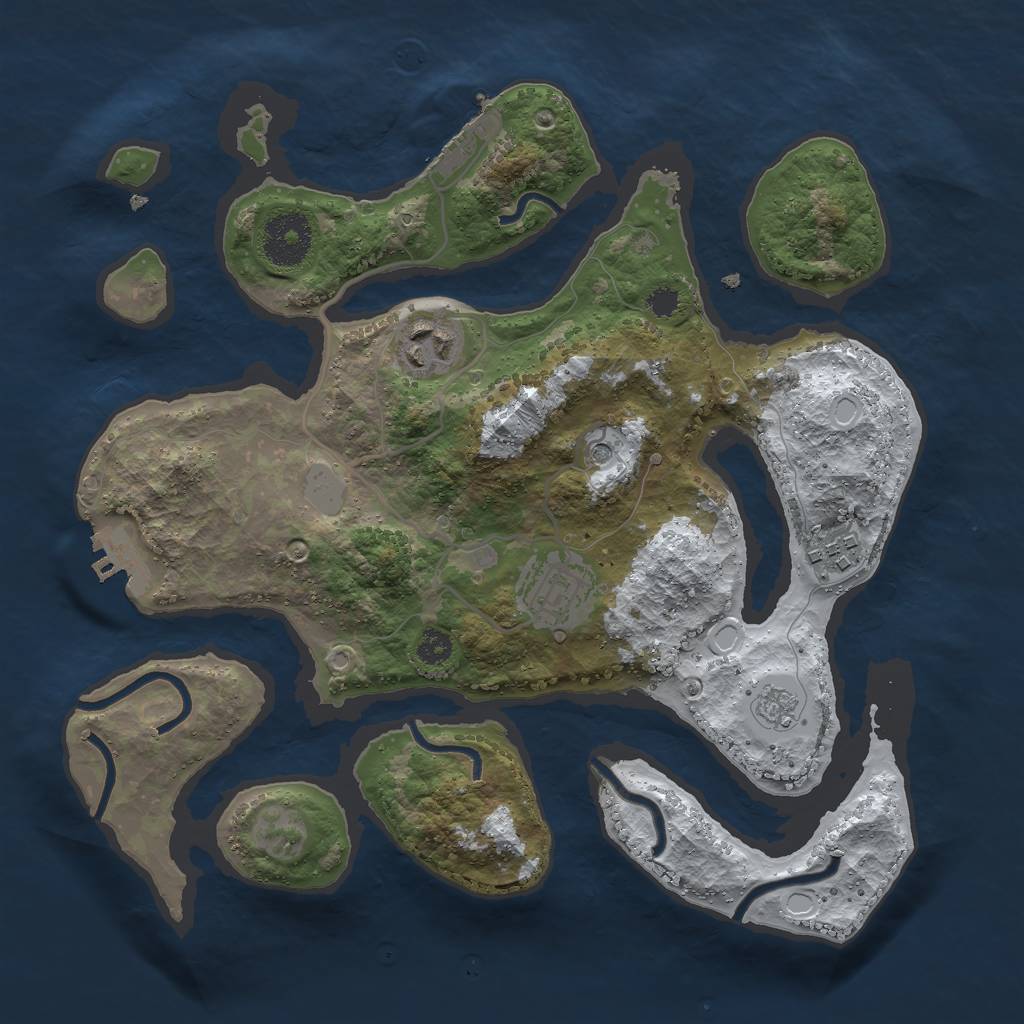 Rust Map: Procedural Map, Size: 3000, Seed: 972587, 12 Monuments