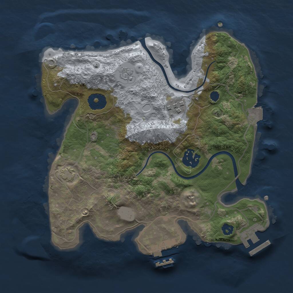 Rust Map: Procedural Map, Size: 2500, Seed: 92862580, 7 Monuments