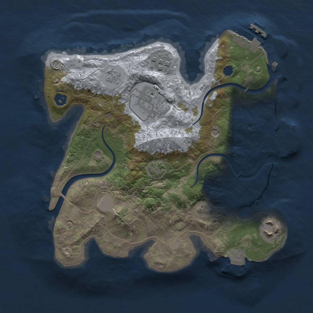 Rust Map: Procedural Map, Size: 2500, Seed: 92862580, 9 Monuments